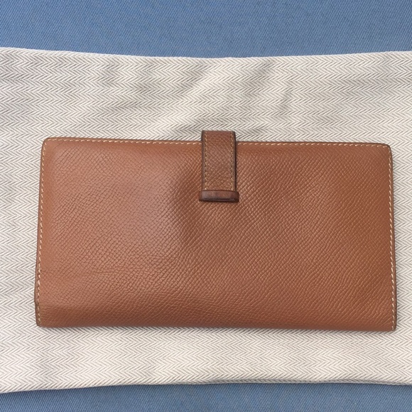 Hermes Brown Epsom Bearn Bifold Flap - Picture 2 of 11